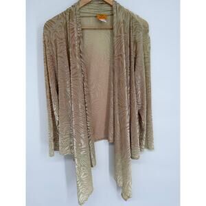 Ruby Rd. Cardigan Burned Out Velvet Champagne & Pink Ombré Fairy Goth Romantic M